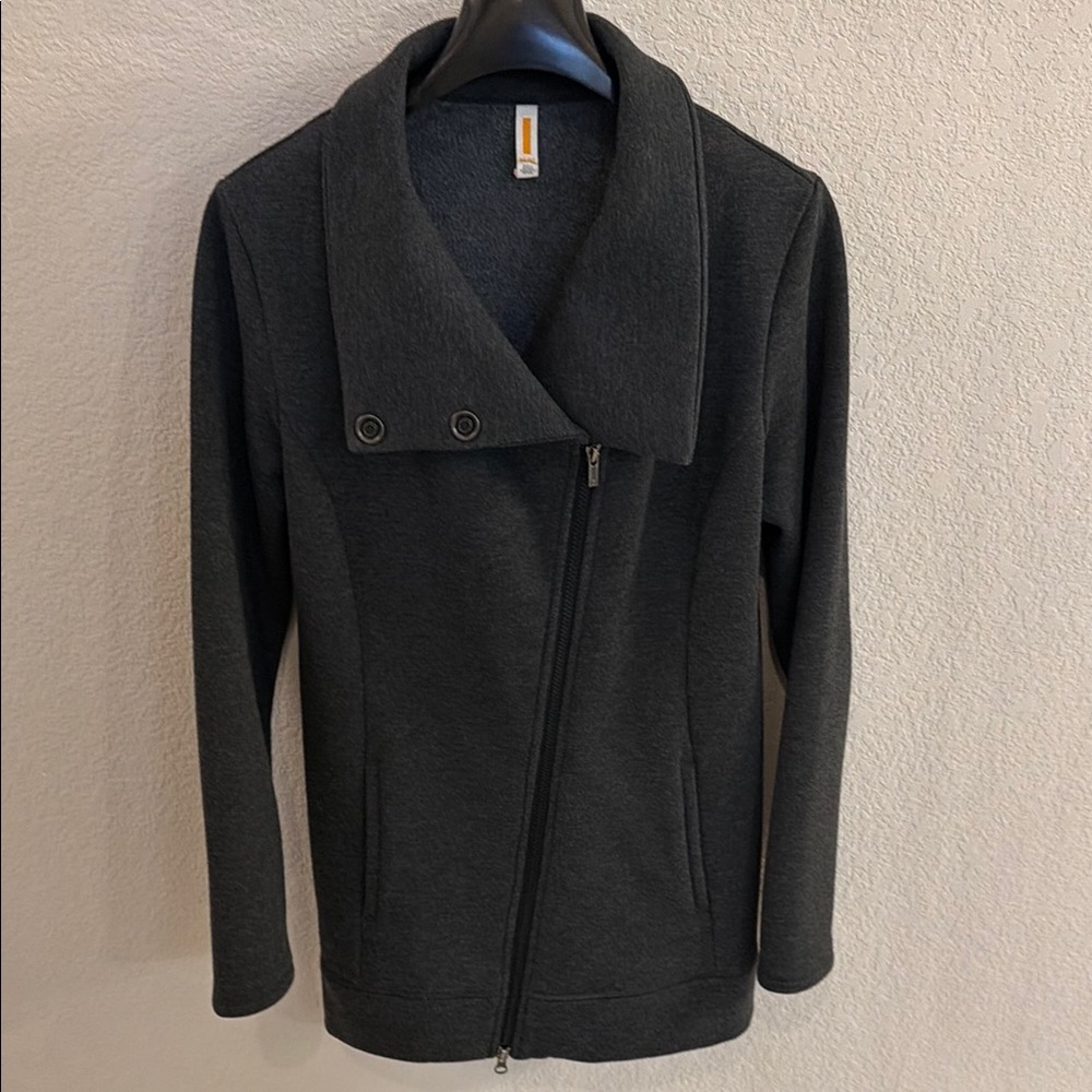 Women's Dark Gray Asymmetric Zip Jacket